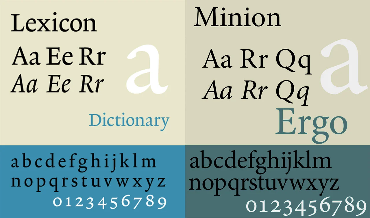 Lexicon e Minion: può un serif andar bene come font per l'architettura?