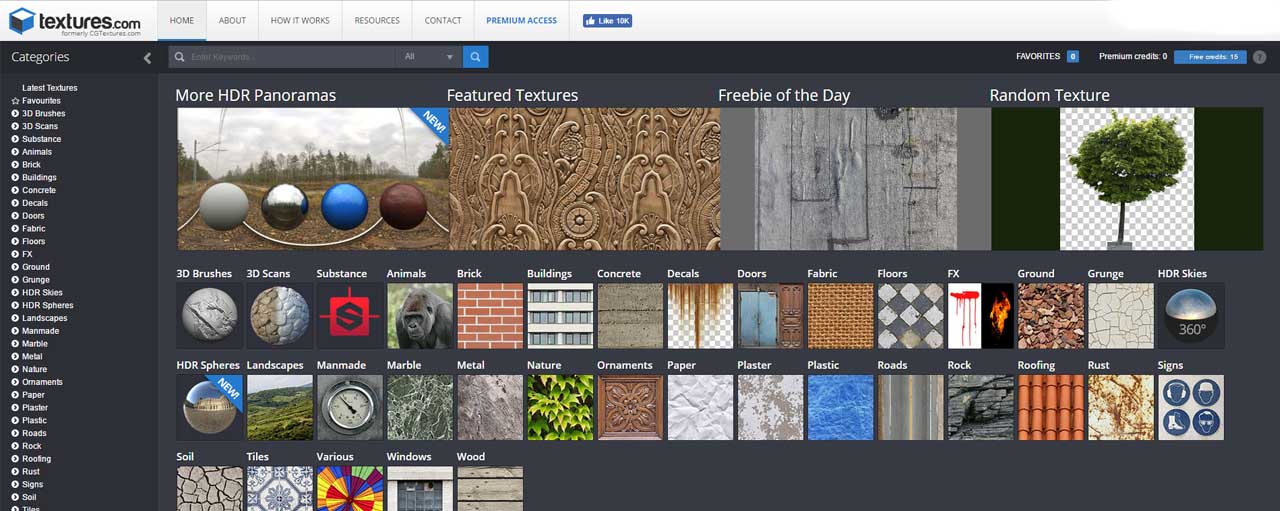 Textures.com offre un assortimento incredibile di texture gratuite. 